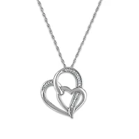 LoveSong 1/20 CTW Natural Diamond Heart 18-inch Pendant in Sterling Silver