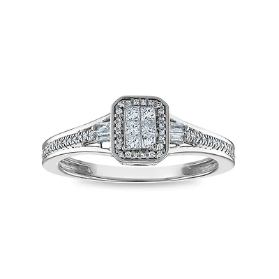 LoveSong 1/4 CTW Natural Diamond Promise Ring in 10KT White Gold