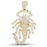Luxe Layers 10KT Yellow Gold Cubic Zirconia 52X30MM Scorpion Pendant. Chain Not Included
