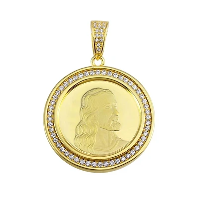 Luxe Layers 14KT  Gold Plated Jesus Pendant-Chain Not Included