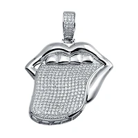 Luxe Layers Sterling Silver Cubic Zirconia 45X34MM Pendant-Chain Not Included