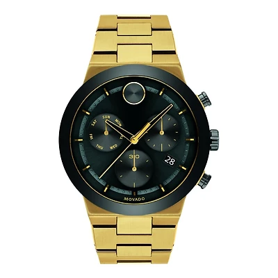 Movado BOLD Fusionwith 44MM Black Round Dial and Stainless Steel Bracelet. 3600731