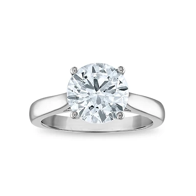 Red Hot Deal  3 CTW Round Lab Grown Diamond Solitaire Engagement Ring in 14KT White Gold