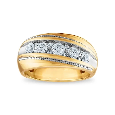 Signature 1 CTW Natural Diamond Wedding Ring in 14KT Yellow Gold