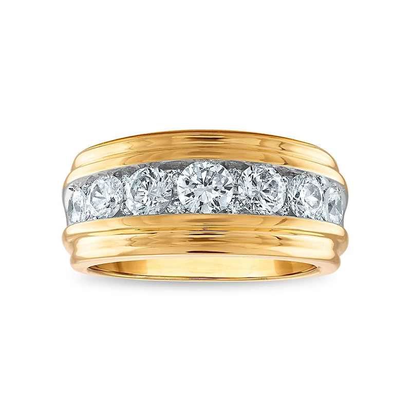 Signature 2 CTW Natural Diamond Wedding Ring in 14KT Yellow Gold