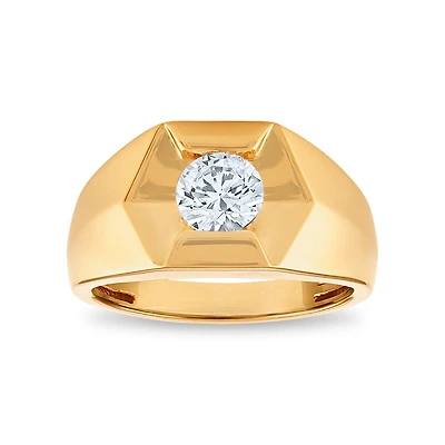 Signature EcoLove 1 CTW Lab Grown Diamond Solitaire Ring in 14KT Yellow Gold