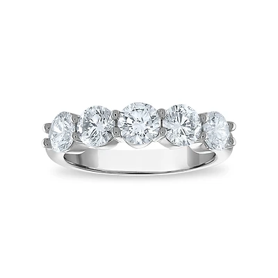 Signature EcoLove 2 CTW Lab Grown Diamond Anniversary Round 5-Stone Ring in 14KT White Gold