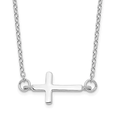 Sterling Silver 16-inch Cross Necklace