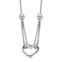 Suspended Heart Sterling Silver 18-inch Necklace