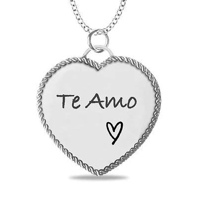 Mitchell K Sterling Silver 19X20MM 18-inch Heart Engravable Necklace. See Details*