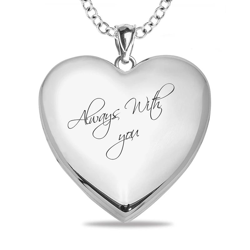 Mitchell K Sterling Silver 24X25MM 18-inch Personalized Photo Heart Locket. See Details*