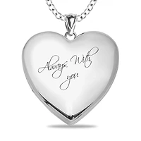 Mitchell K Sterling Silver 24X25MM 18-inch Personalized Photo Heart Locket. See Details*