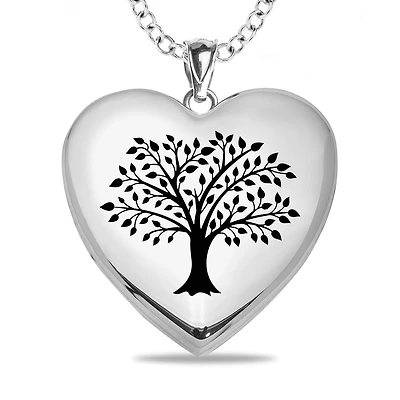 Mitchell K Sterling Silver 24X25MM 18-inch Personalized Photo Locket Tree of Life Necklace. See Details*