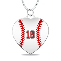 Mitchell K Sterling Silver 25X28MM 18-inch Sports Enamel Baseball Number Necklace. See Details*