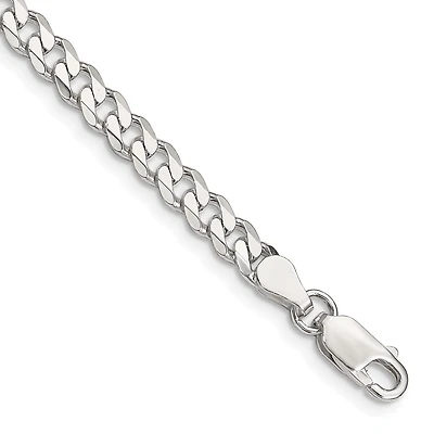 Sterling Silver 7-inch 4.5MM Lobster Clasp Curb Bracelet