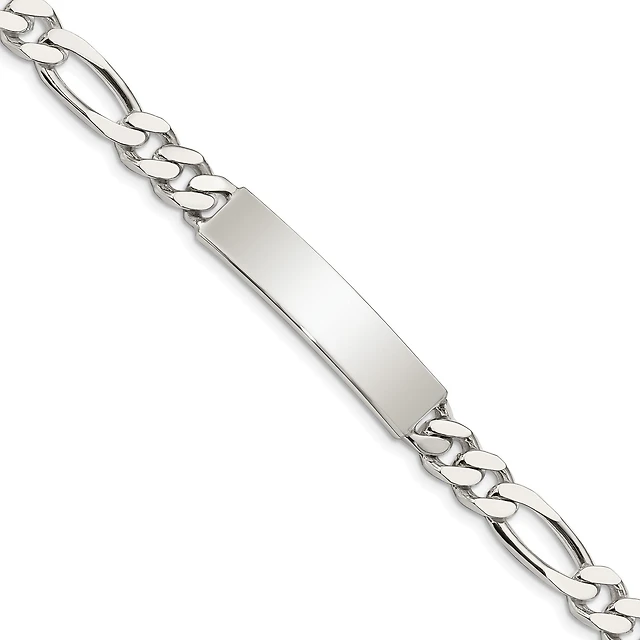 QGD Sterling Silver 5MM ID Figaro Bracelet Brazos Mall