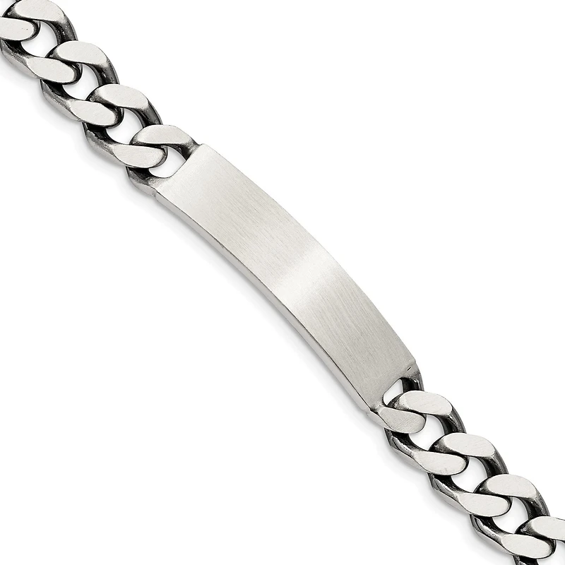 Sterling Silver 7-inch 8MM Lobster Clasp Curb ID Bracelet