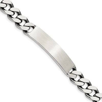 Sterling Silver 7-inch 8MM Lobster Clasp Curb ID Bracelet