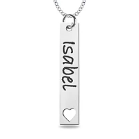 Mitchell K Sterling Silver 8X40MM 18-inch Engravable Necklace with Heart Cutout Design. See Details*