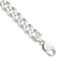 Sterling Silver 8-inch 11MM Lobster Clasp Curb Bracelet