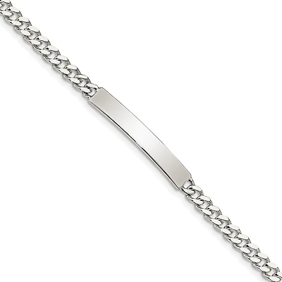 Engravable Sterling Silver 8-inch 5MM Lobster Clasp Curb ID Bracelet