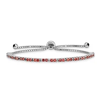 Sterling Silver Cubic Zirconia Bolo Birthstone Bracelet