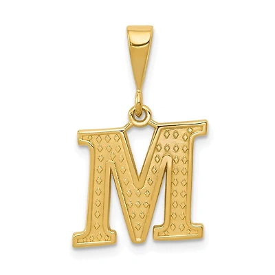 14k Initial M Charm