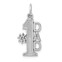 14k White Gold Polished #1 Dad Charm