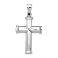 14KT White Gold 48X25MM Cross Pendant. Chain Not Included