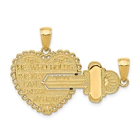 14KT Gold 22X39MM Break-Apart He Who Holds THe Key Charm. Chain not Included