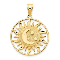 14k Polished Sun with Moon & Star Charm