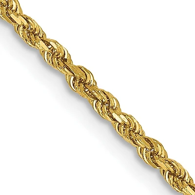 14KT Yellow Gold 18-inch 1.75MM Diamond-cut Lobster Clasp Rope Chain