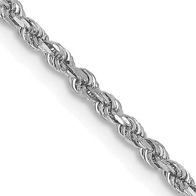 14KT White Gold 18-inch 1.75MM Diamond-cut Lobster Clasp Rope Chain