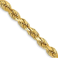14KT Yellow Gold 20-inch 3MM Diamond-cut Lobster Clasp Rope Chain