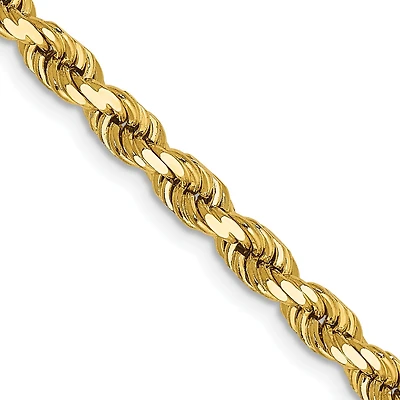 14KT Yellow Gold 16-inch 4MM Diamond-cut Lobster Clasp Rope Chain