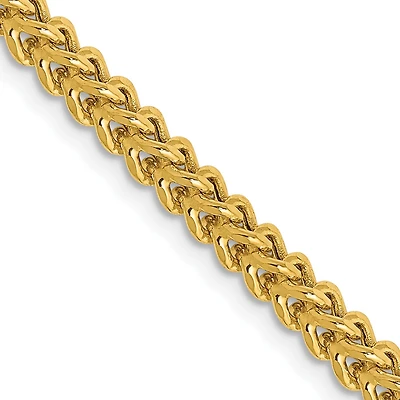 14KT Yellow Gold 24-inch 3MM Lobster Clasp Franco Chain