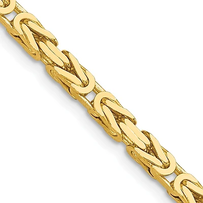 14KT Yellow Gold 24-inch 3.25MM Lobster Clasp Byzantine Chain