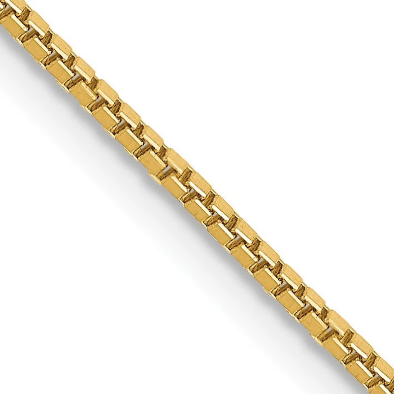 14KT Yellow Gold 16-inch 1MM Lobster Clasp Box Chain