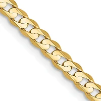 14KT Yellow Gold 18-inch 3MM Lobster Clasp Curb Chain