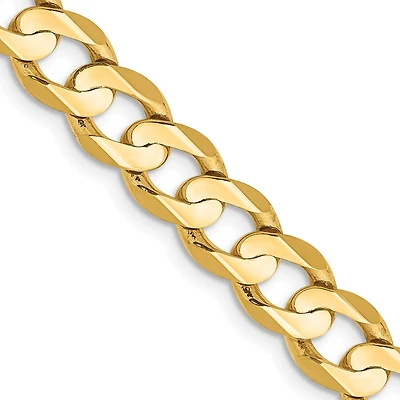 14KT Yellow Gold 24-inch 6.75MM Lobster Clasp Curb Chain