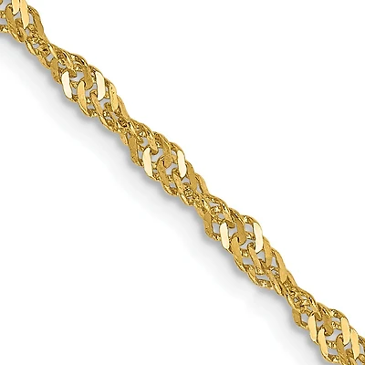 14KT Yellow Gold 20-inch 2MM Lobster Clasp Singapore Pendant Chain