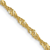 14KT Yellow Gold 20-inch 2MM Lobster Clasp Singapore Pendant Chain
