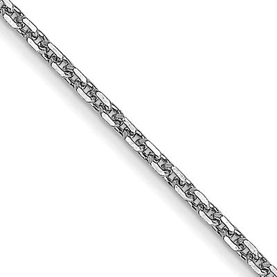 14KT White Gold 22-inch 0.95MM Diamond-cut Cable Pendant Chain