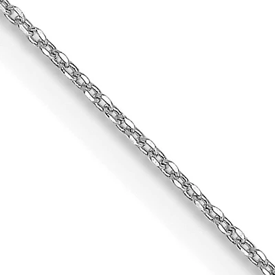 14KT White Gold 24-inch 0.6MM Diamond-cut Cable Pendant Chain