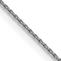 14KT White Gold 20-inch 0.65MM Diamond-cut Spiga Link Pendant Chain