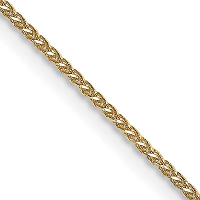 14KT Yellow Gold 18-inch 0.65MM Diamond-cut Lobster Clasp Spiga Link Pendant Chain