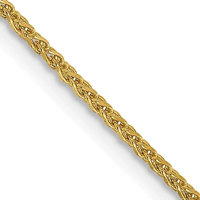 14KT Yellow Gold 16-inch 1.2MM Diamond-cut Lobster Clasp Spiga Link Chain