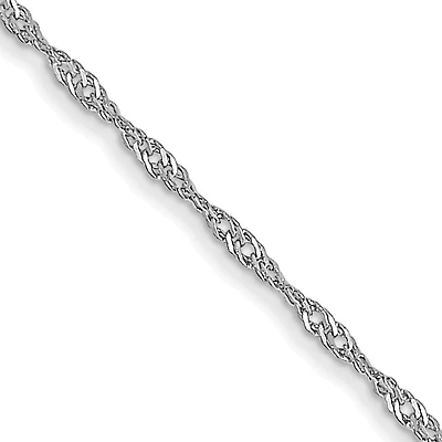 14KT White Gold 24-inch 1MM Singapore Pendant Chain