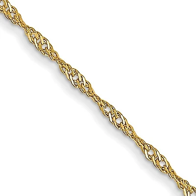 14KT Yellow Gold 24-inch 1MM Singapore Pendant Chain