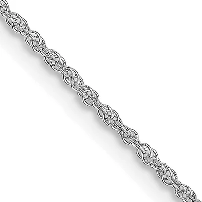 14KT White Gold 16-inch 1.1MM Rope Pendant Chain